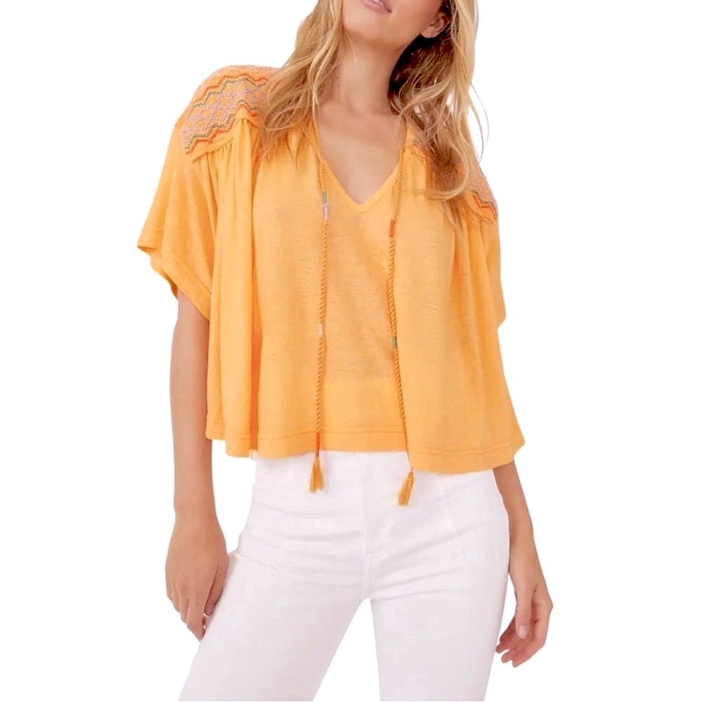 Free People Orange Crop Top